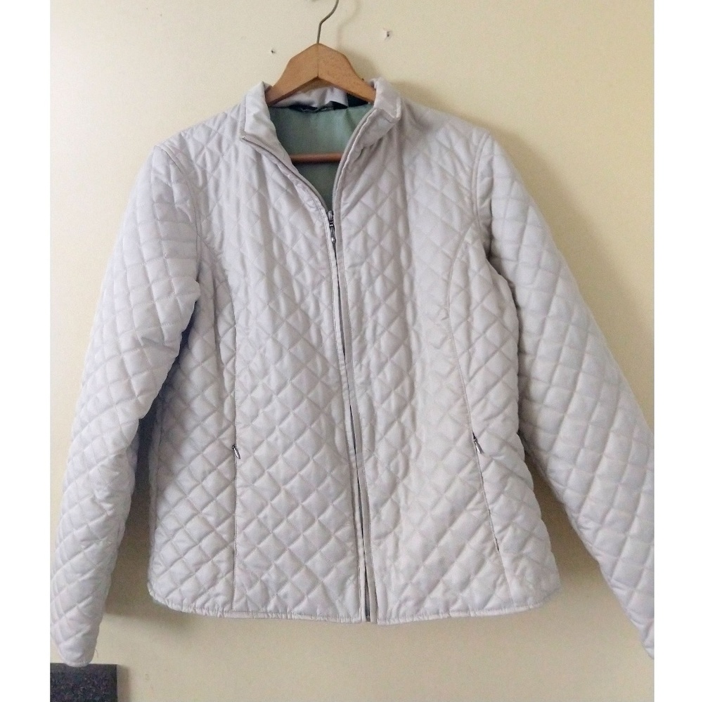 EUC Eddie Bauer Quilted Jacket Off-White Large